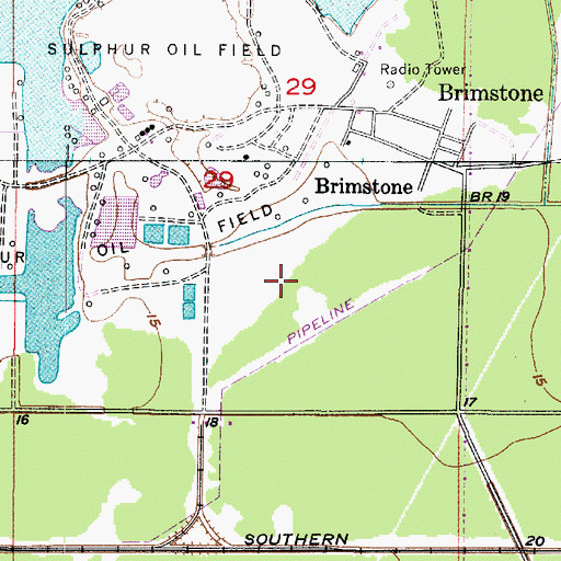 Topographic Map of Sulphur Mines Heliport, LA