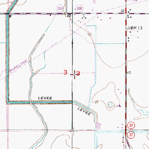Topographic Map of Southland Field, LA