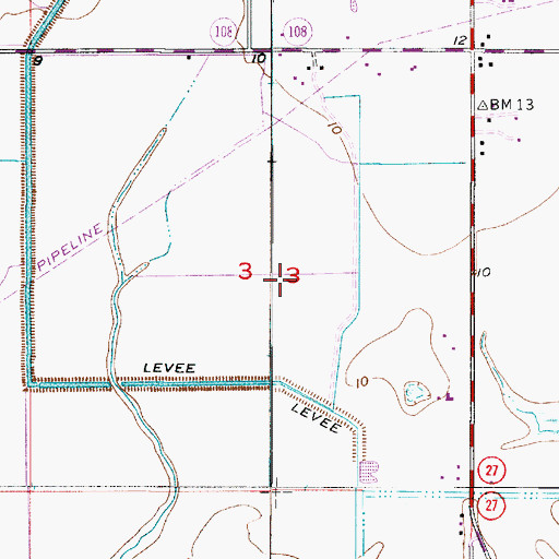 Topographic Map of Southland Field, LA