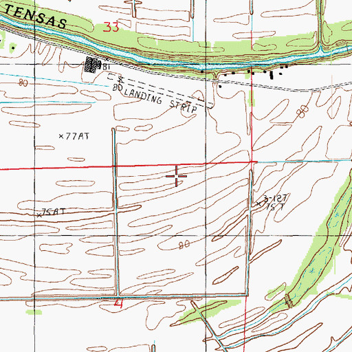 Topographic Map of 4B Ranch Airport, LA