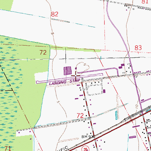 Topographic Map of Thibodaux Municipal Airport, LA