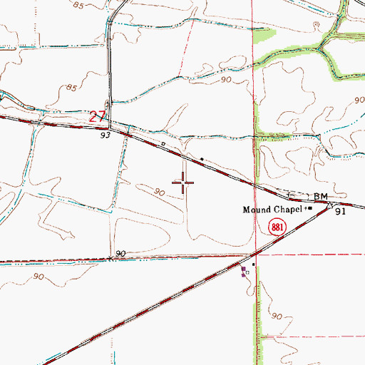Topographic Map of Batton Airstrip (historical), LA