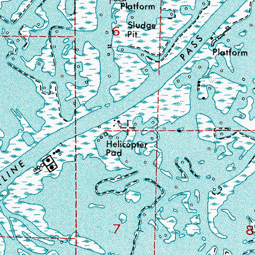 Topographic Map of Grand Bay Receiving Station Heliport, LA