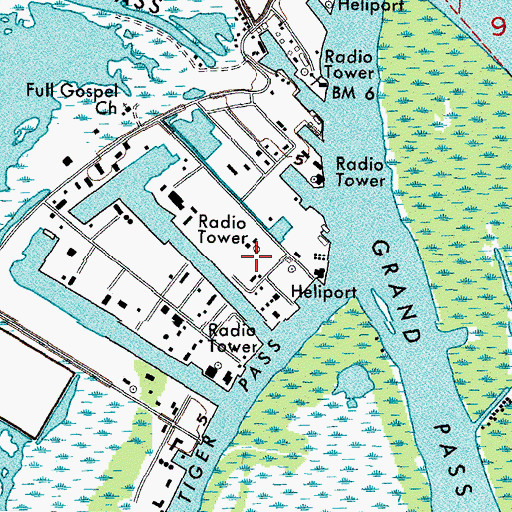 Topographic Map of Conoco Incorporated Venice Heliport, LA