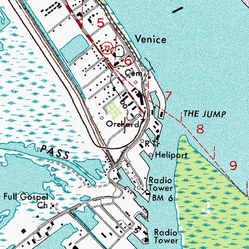Topographic Map of Shell Venice Terminal Heliport, LA