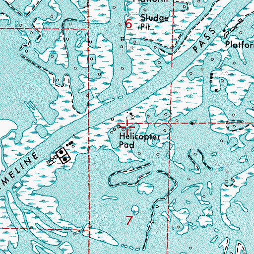 Topographic Map of Grand Bay Seaplane Base, LA
