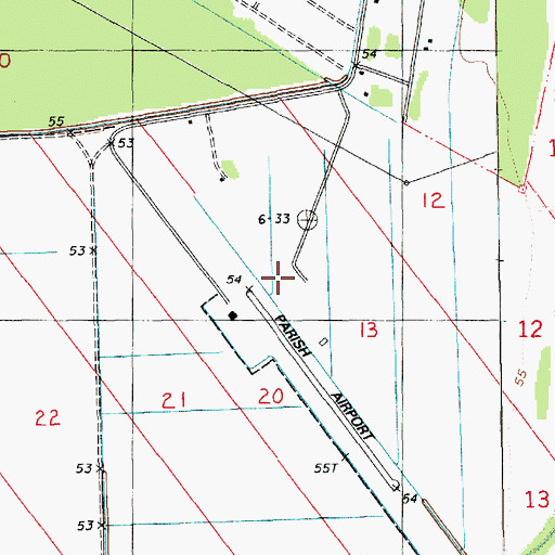 Topographic Map of Concordia Parish Airport, LA