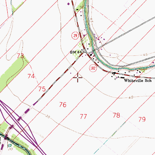 Topographic Map of Whiteville Airport, LA