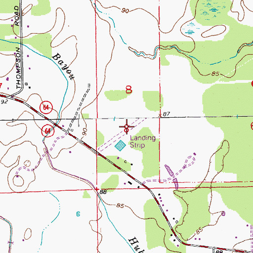 Topographic Map of Flying J Ranch Airport (historical), LA