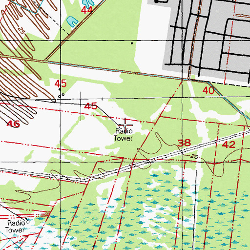 Topographic Map of WRKF-FM (Baton Rouge), LA
