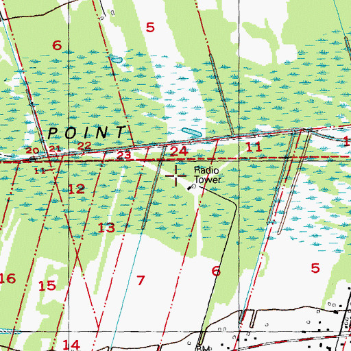 Topographic Map of WFMF-FM (Baton Rouge), LA