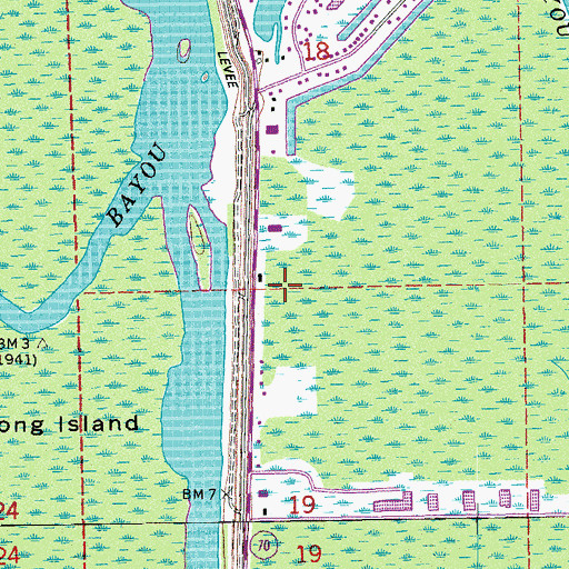 Topographic Map of KVPO-FM (Berwick), LA