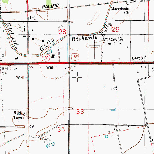 Topographic Map of KJJB-FM (Eunice), LA