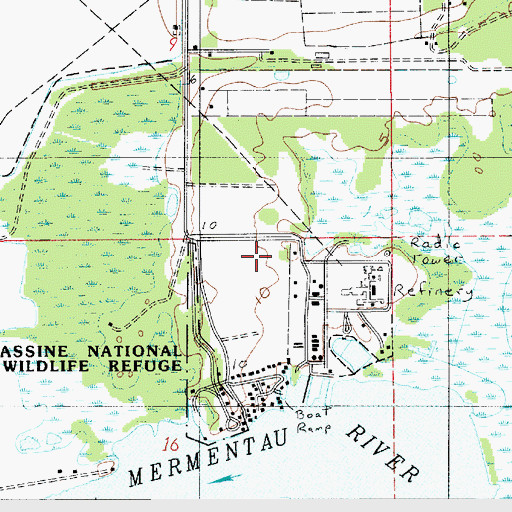 Topographic Map of KJEF-FM (Jennings), LA