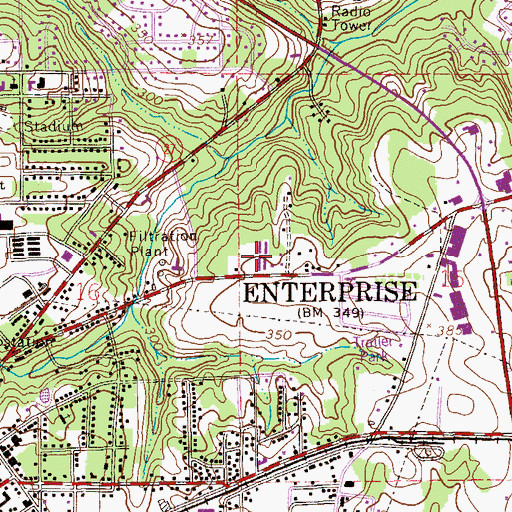 Topographic Map of Colony Square Shopping Center, AL