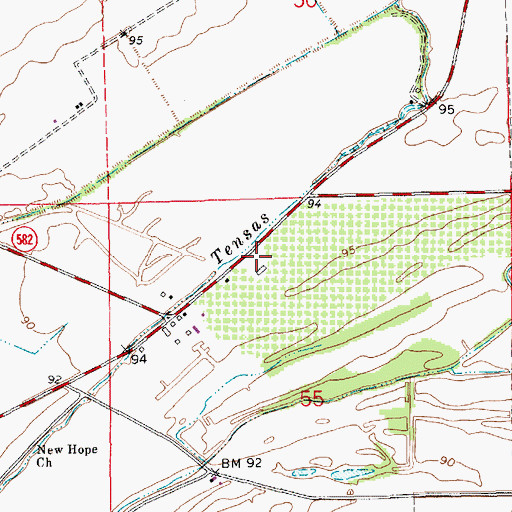 Topographic Map of KLPL-FM (Lake Providence), LA