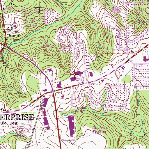 Topographic Map of Morgan Square Shopping Center, AL