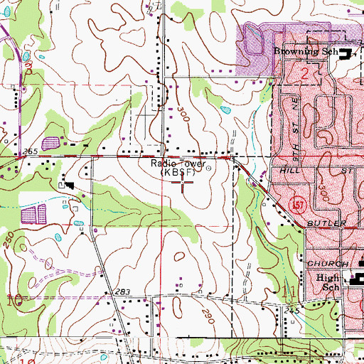 Topographic Map of KTKC-FM (Springhill), LA