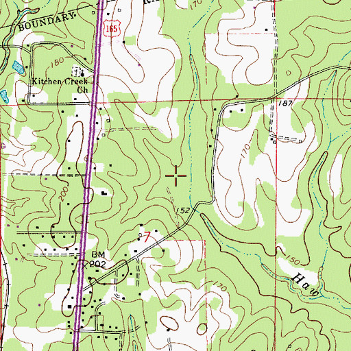 Topographic Map of KLAA-FM (Tioga), LA