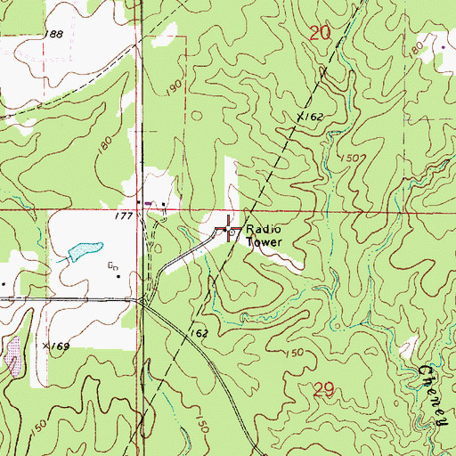 Topographic Map of KALB-TV (Alexandria), LA