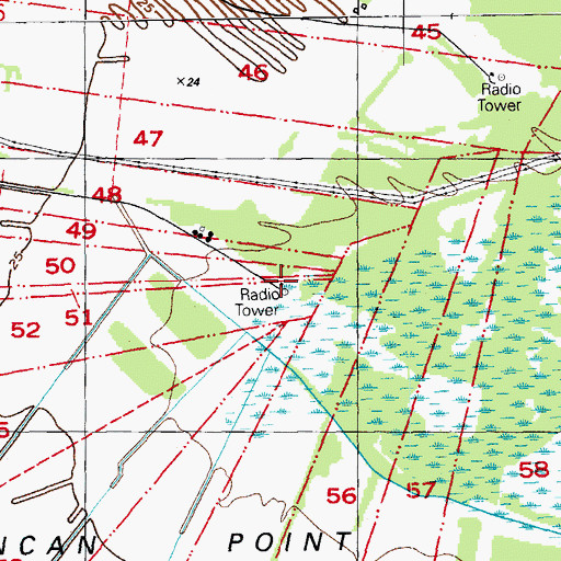 Topographic Map of WAFB-TV (Baton Rouge), LA