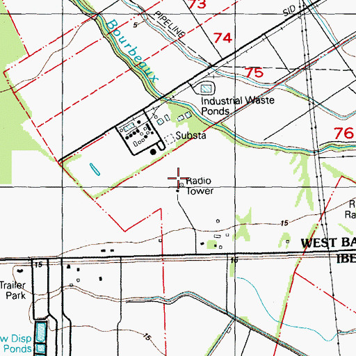 Topographic Map of WGMB-TV (Baton Rouge), LA