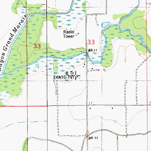 Topographic Map of KATC-TV (Lafayette), LA