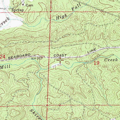 Topographic Map of Carpenter Mine, AL