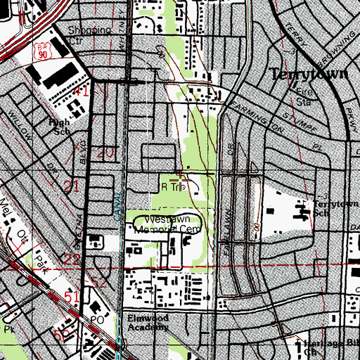 Topographic Map of WWL-TV (New Orleans), LA