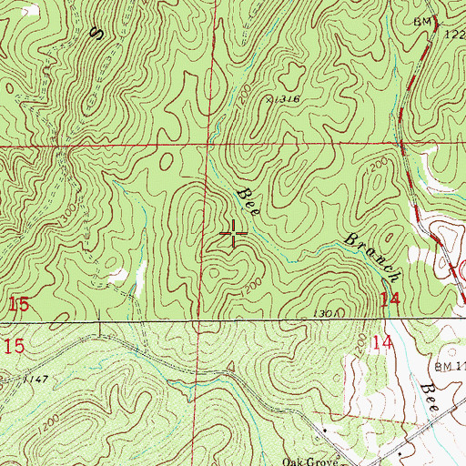 Topographic Map of Liberty Mine, AL