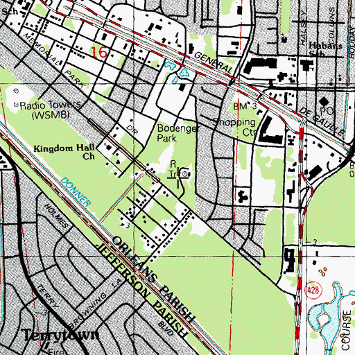 Topographic Map of WCCL-TV (New Orleans), LA