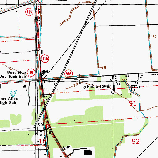 Topographic Map of WTKL-AM (Baton Rouge), LA