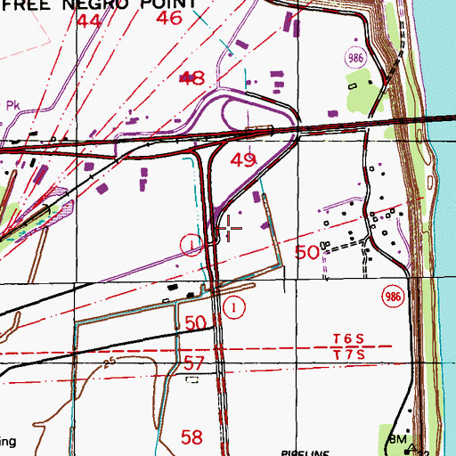 Topographic Map of WLUX-AM (Baton Rouge), LA