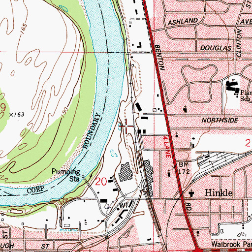 Topographic Map of KBCL-AM (Bossier City), LA