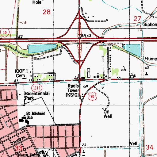 Topographic Map of KSIG-AM (Crowley), LA