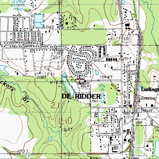Topographic Map of KDLA-AM (De Ridder), LA