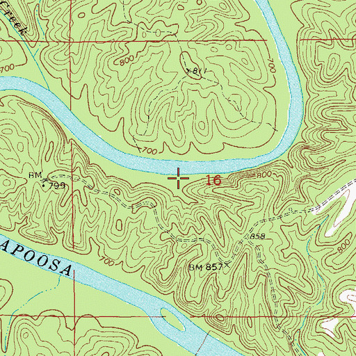 Topographic Map of R L Harris Reservoir, AL