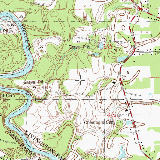 Topographic Map of WBIU-AM (Denham Springs), LA