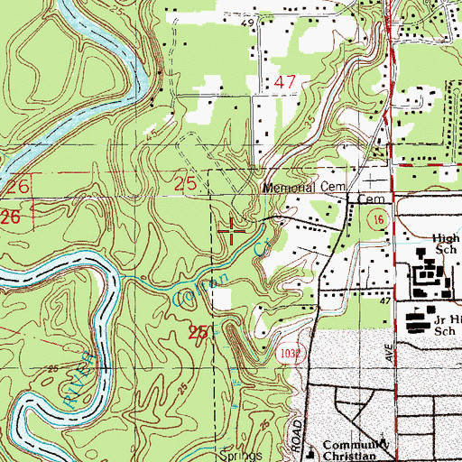 Topographic Map of WLJH-AM (Denham Springs), LA