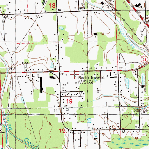 Topographic Map of WSLG-AM (Gonzales), LA