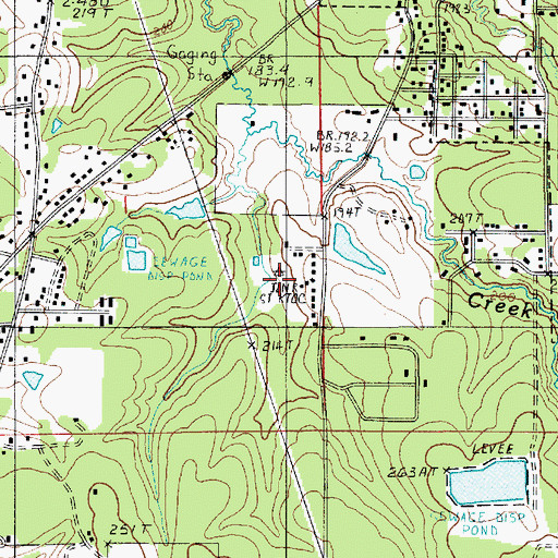 Topographic Map of KTOC-AM (Jonesboro), LA