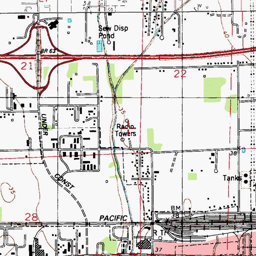 Topographic Map of KVOL-AM (Lafayette), LA