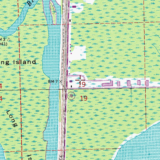 Topographic Map of KMRC-AM (Morgan City), LA