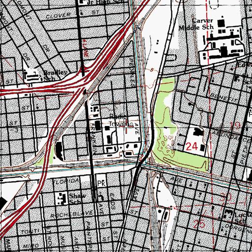 Topographic Map of WBOK-AM (New Orleans), LA