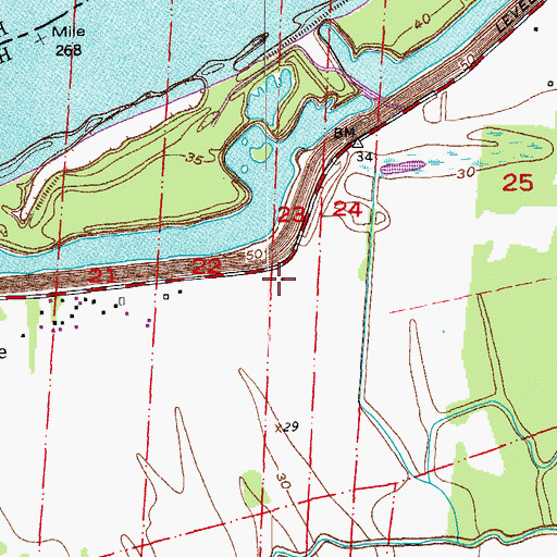 Topographic Map of KCLF-AM (New Roads), LA