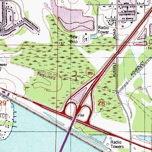 Topographic Map of KOKA-AM (Shreveport), LA