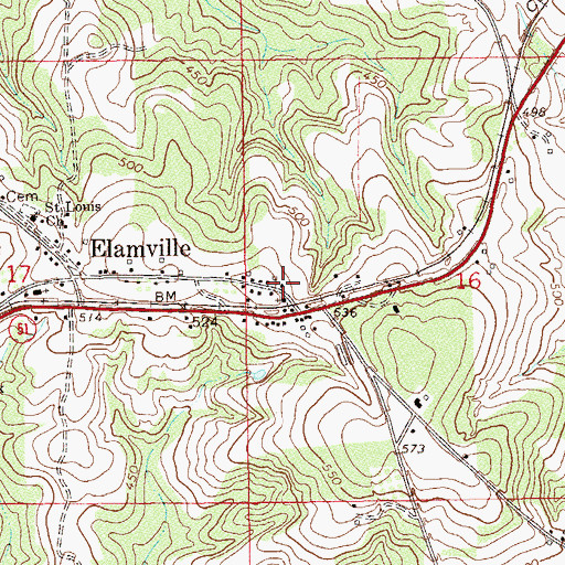 Topographic Map of Emmanuel Church, AL