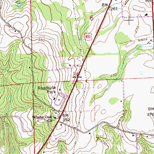 Topographic Map of Eufaula Church, AL
