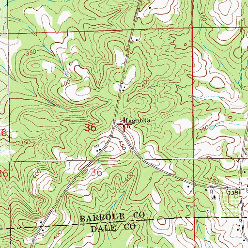 Topographic Map of Magnolia Memorial Cemetery, AL