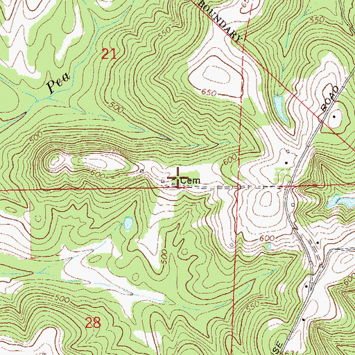 Topographic Map of Mount Olive Cemetery, AL